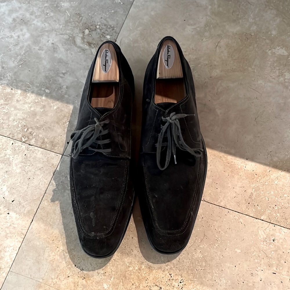 Brown Salvatore Ferragamo brown suede shoes.